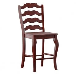 Antique Berry French Ladder Back Wood Counter Height Chair (Set of 2) by HomeSullivan