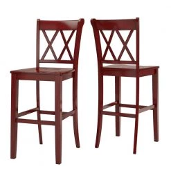 Antique Berry Double X-Back Bar Height Chairs (Set of 2) by HomeSullivan