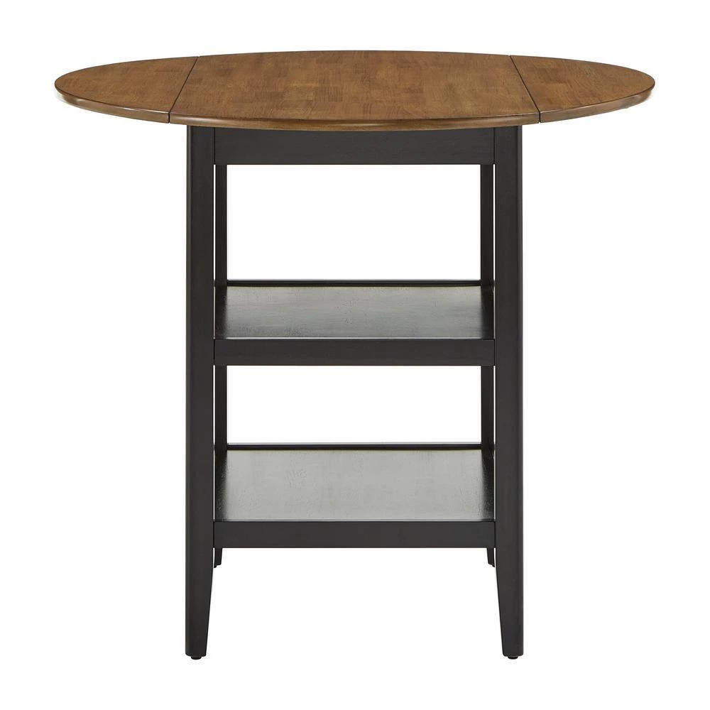 Antique Black 2-Side Drop Leaf Round Counter Height Table by HomeSullivan - Image 6