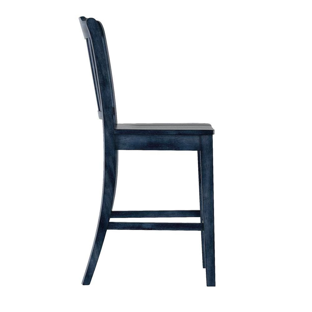 Denim Slat Back Wood Counter Height Chair (Set of 2) by HomeSullivan - Image 6