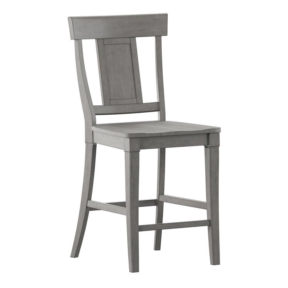 Antique Grey Panel Back Wood Counter Height Chair (Set of 2) by HomeSullivan - Image 2