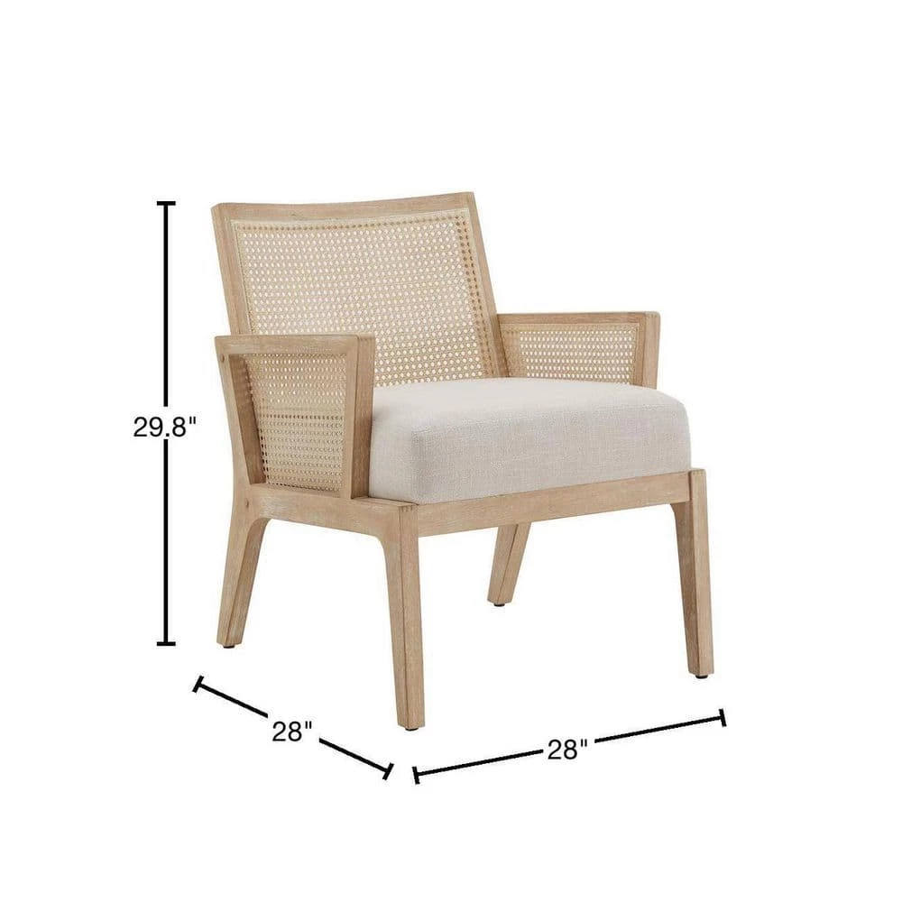 Beige Natural Finish Cane Accent Chair by HomeSullivan - Image 2