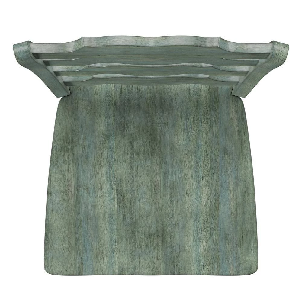 Antique Sage French Ladder Back Wood Counter Height Chair (Set of 2) by HomeSullivan - Image 7