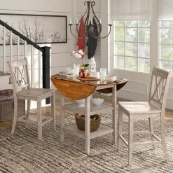 Antique White Double X-Back Counter Height Chair (Set of 2) by HomeSullivan