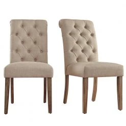 Huntington Beige Linen Button Tufted Dining Chair (Set of 2) by HomeSullivan