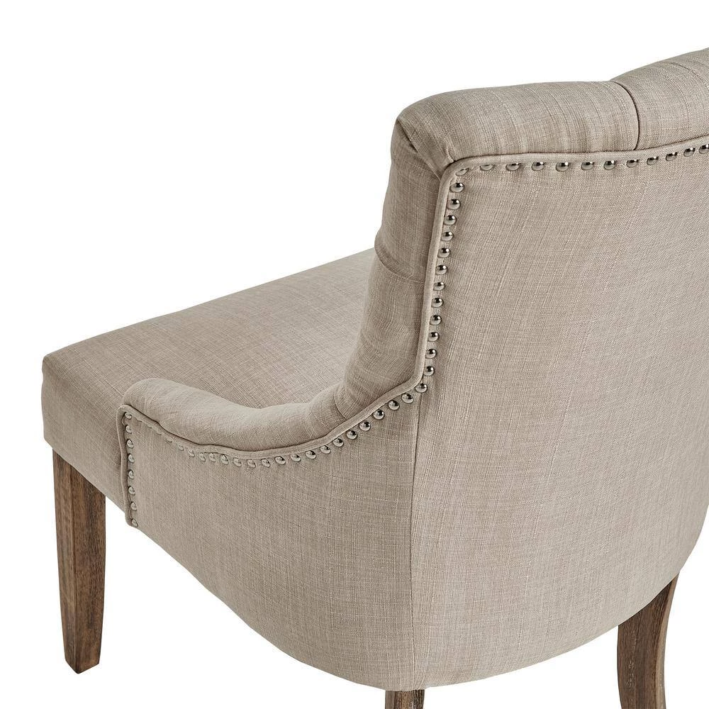 Marjorie Beige Linen Button Tufted Dining Chair (Set of 2) by HomeSullivan - Image 6