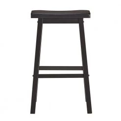 29 in. Vulcan Black Saddle Seat Bar Height Backless Stools (Set Of 2) by HomeSullivan