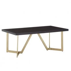 Black and Gold Metal Base Coffee Table by HomeSullivan
