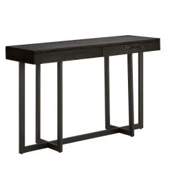 48 in. Black Standard Rectangle Wood Console Table with 2-Drawers by HomeSullivan