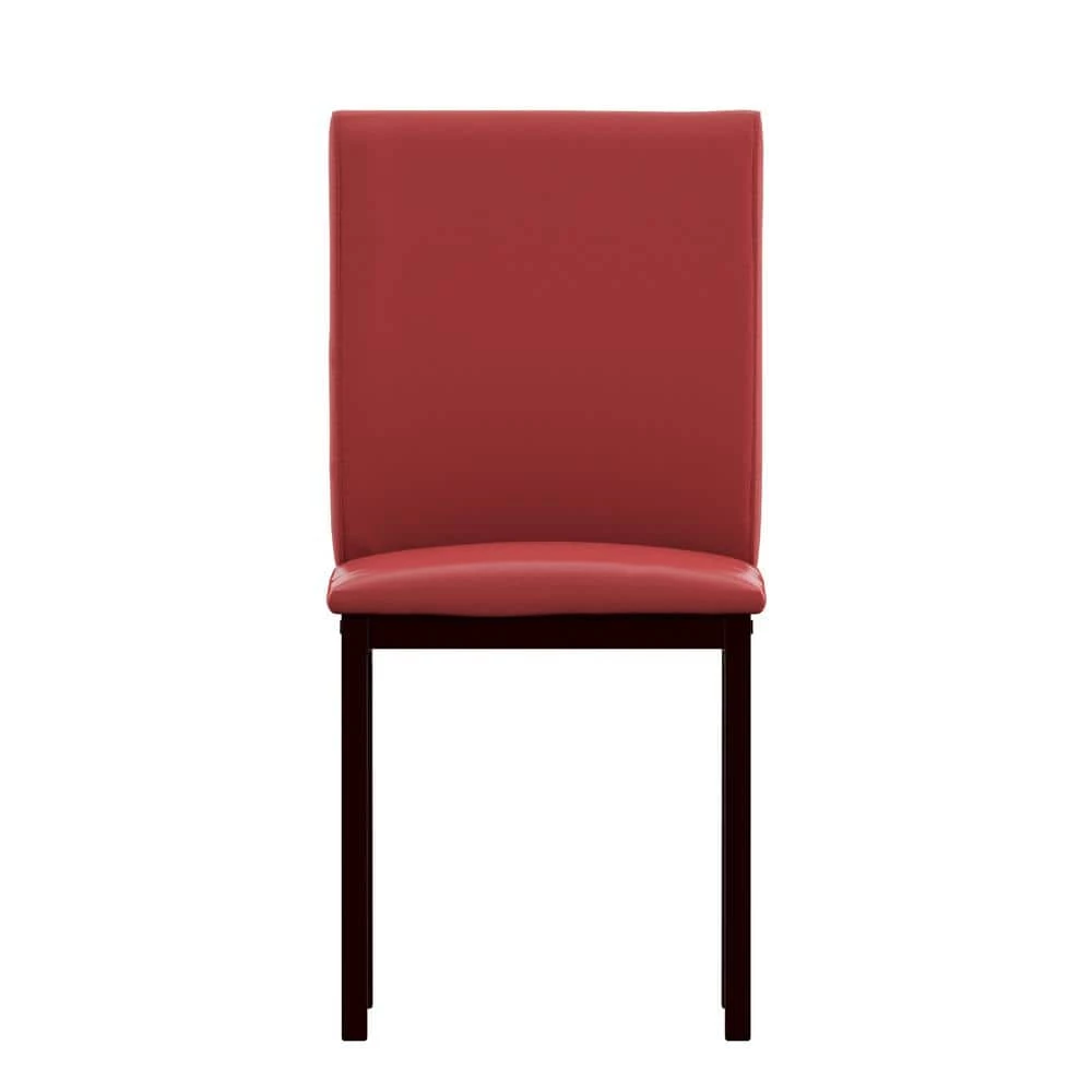 Red Metal Faux Leather Dining Chairs (Set Of 2) by HomeSullivan - Image 4