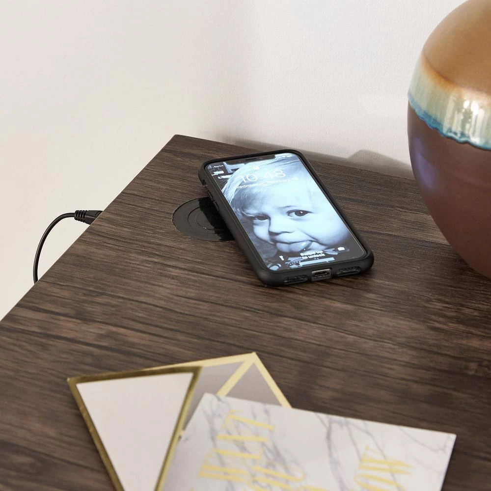 Black Metal Rustic Desk with Usb Charging Station by HomeSullivan - Image 6