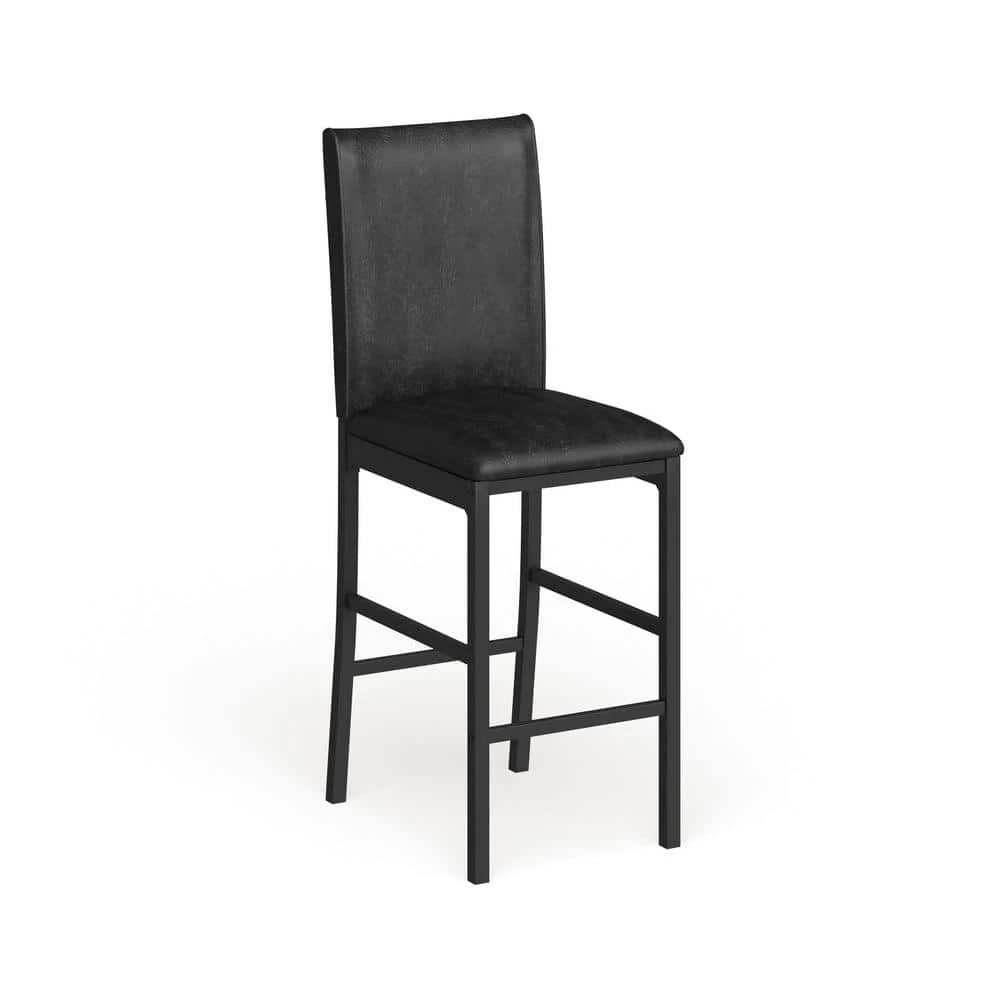 40 in. Black Metal Upholstered Counter Height Chairs (Set Of 4) by HomeSullivan - Image 5