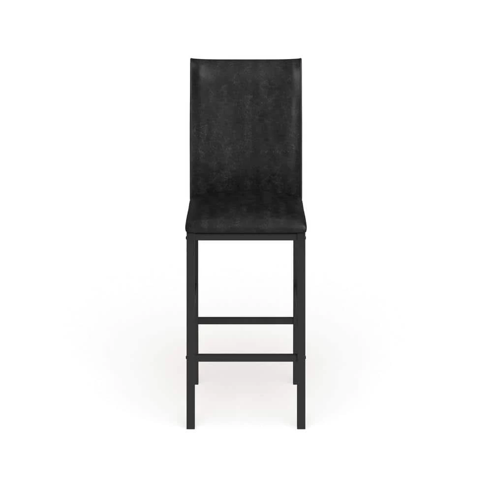 40 in. Black Metal Upholstered Counter Height Chairs (Set Of 4) by HomeSullivan - Image 6
