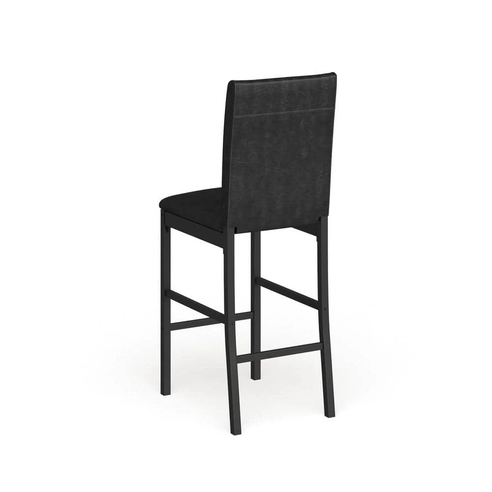 40 in. Black Metal Upholstered Counter Height Chairs (Set Of 4) by HomeSullivan - Image 8