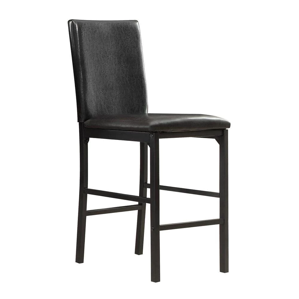 40 in. Black Metal Upholstered Counter Height Chairs (Set Of 4) by HomeSullivan - Image 3