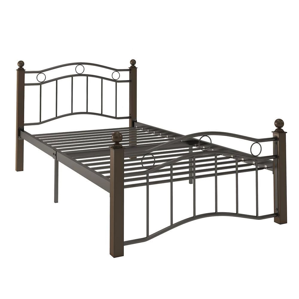Black Metal Twin Platform Bed by HomeSullivan - Image 4