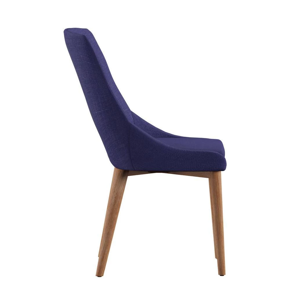 Blue Oak Barrel Back Linen Upholstered Dining Chairs (Set of 2) by HomeSullivan - Image 5