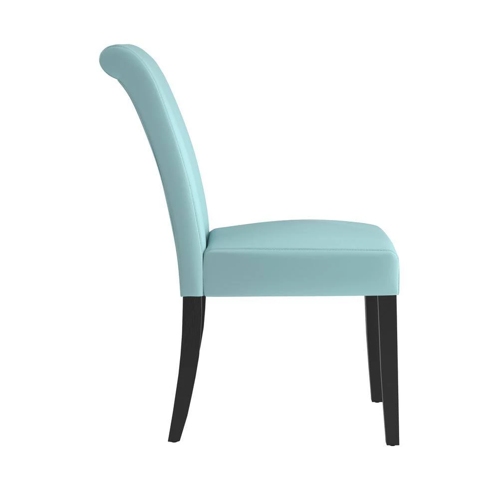 Blue Faux Leather Upholstered Dining Chair (Set of 2) by HomeSullivan - Image 4
