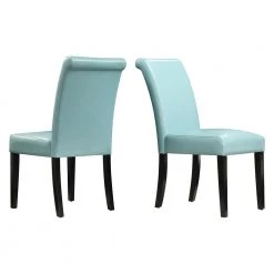 Blue Faux Leather Upholstered Dining Chair (Set of 2) by HomeSullivan