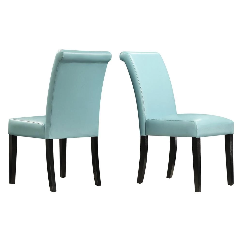 Blue Faux Leather Upholstered Dining Chair (Set of 2) by HomeSullivan