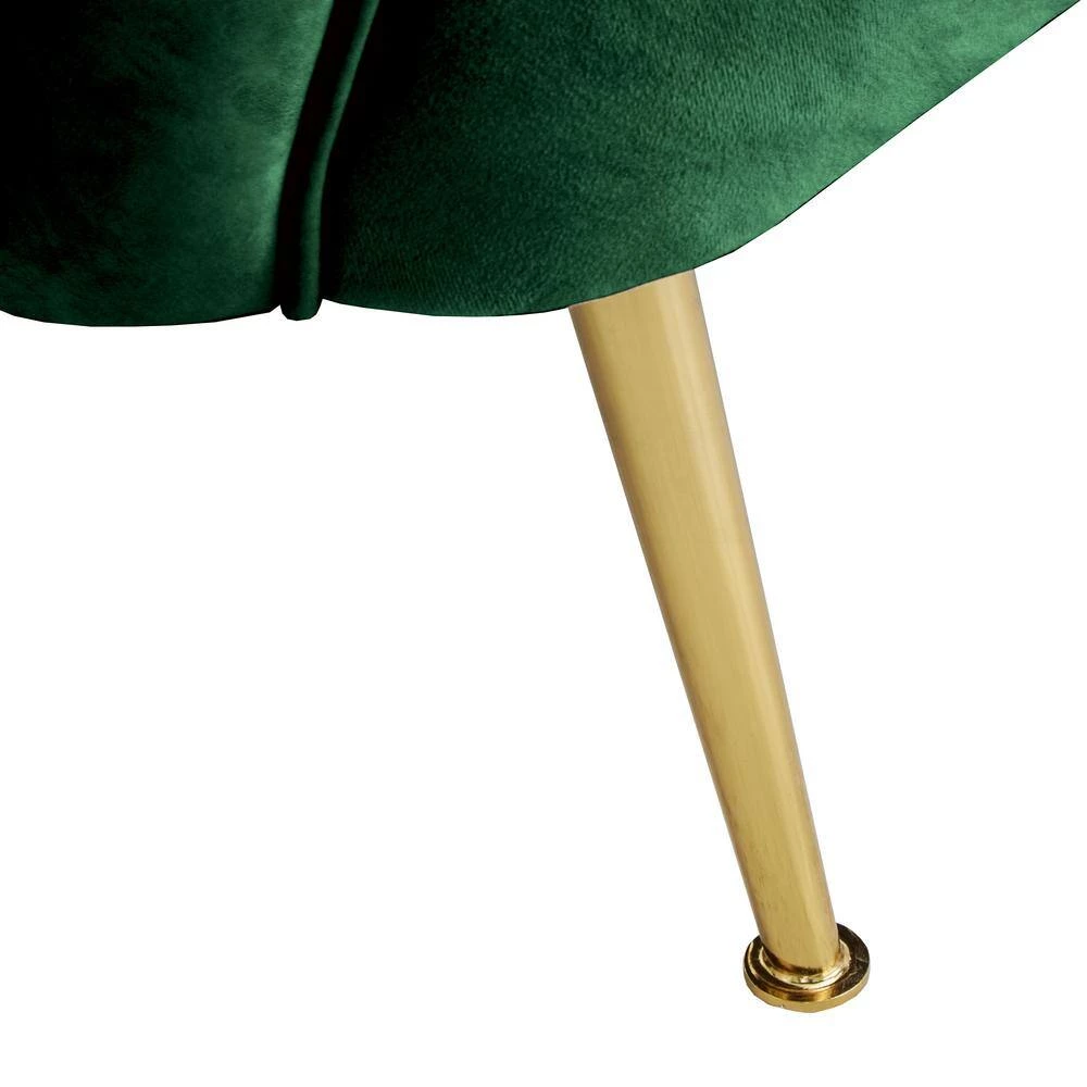 Brass Green Velvet Upholstered Accent Chair by HomeSullivan - Image 6