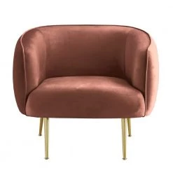Brass Pink Velvet Upholstered Accent Chair by HomeSullivan