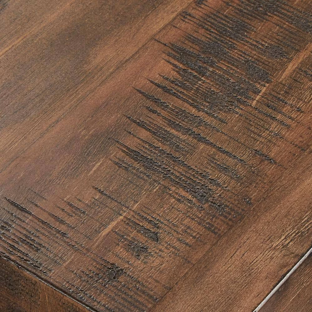 48 in. Brown Large Rectangle Wood Coffee Table with Shelf by HomeSullivan - Image 4