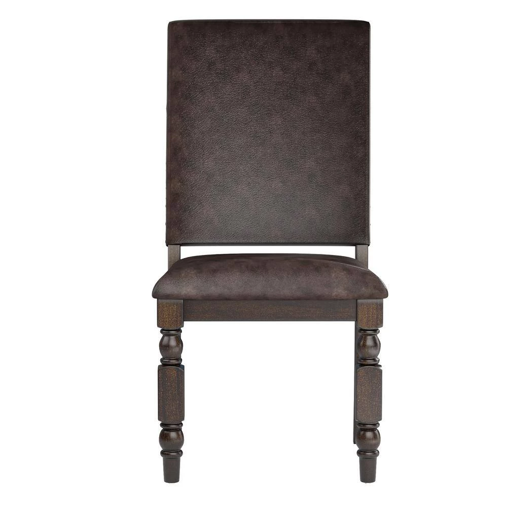 Brown Nailhead Upholstered Dining Side Chairs (Set Of 2) by HomeSullivan - Image 5
