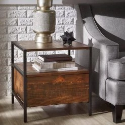 1-Drawer Rustic Brown End Table by HomeSullivan
