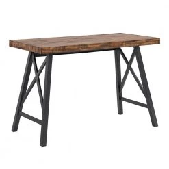 47 in. Brown Rustic X-Base Desk by HomeSullivan