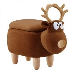 Brown Reindeer Animal Storage Ottoman by HomeSullivan