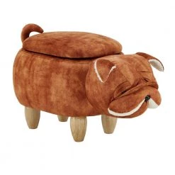 Brown Bull Dog Animal Storage Ottoman by HomeSullivan