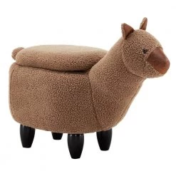 Brown Llama Animal Storage Ottoman by HomeSullivan
