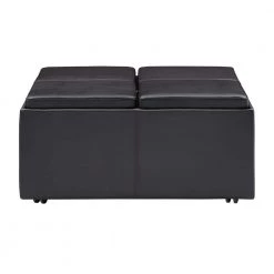 Dark Brown Upholstered Storage Ottoman by HomeSullivan