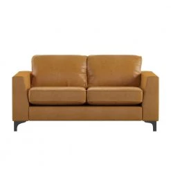 66 in. Caramel Aniline Leather Loveseat by HomeSullivan