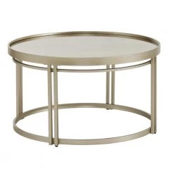 Champagne Silver Antique Mirror Top Coffee Table by HomeSullivan