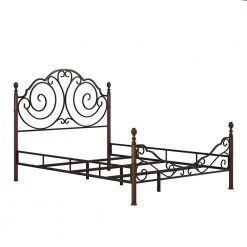 Cherry Graceful Scroll Bronze Iron Bed by HomeSullivan