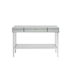 48 in. Chrome Standard Rectangle Mirrored Console Table with Drawer by HomeSullivan