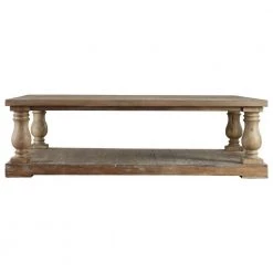 Malvern 60 in. Light Distressed Natural Large Rectangle Wood Coffee Table by HomeSullivan
