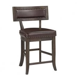 Espresso Traditional Upholstered Counter Height Chair (Set of 2) by HomeSullivan