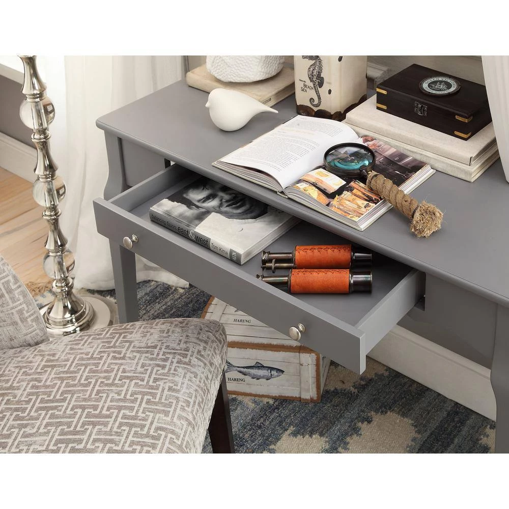 Frost Grey Writing Desk by HomeSullivan - Image 2