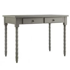 42 in. Frost Grey 2-Drawer Helix Legs Office Desk by HomeSullivan