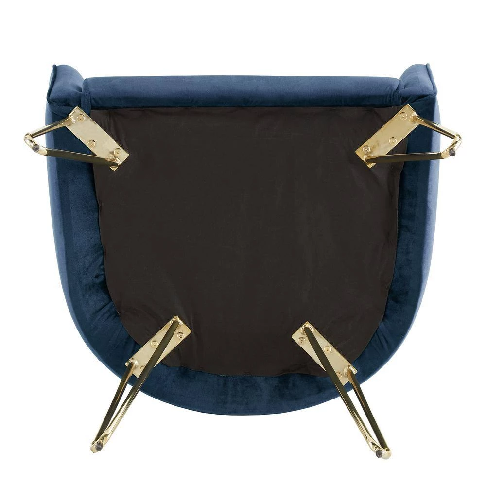 Gold Blue Velvet Accent Chair by HomeSullivan - Image 10