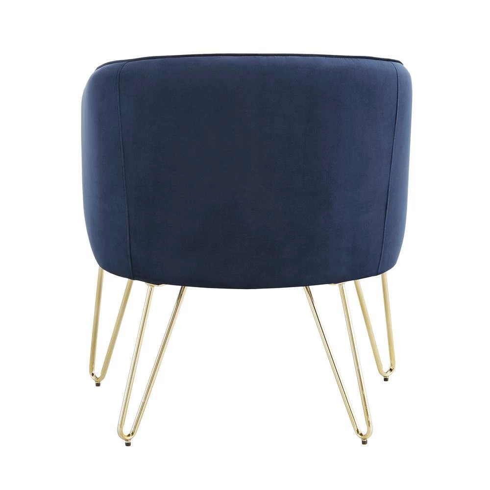 Gold Blue Velvet Accent Chair by HomeSullivan - Image 7