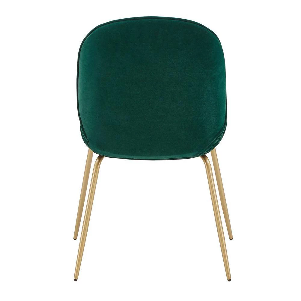 Gold Fully Upholstered Green Velvet Dining Chair (Set of 2) by HomeSullivan - Image 7