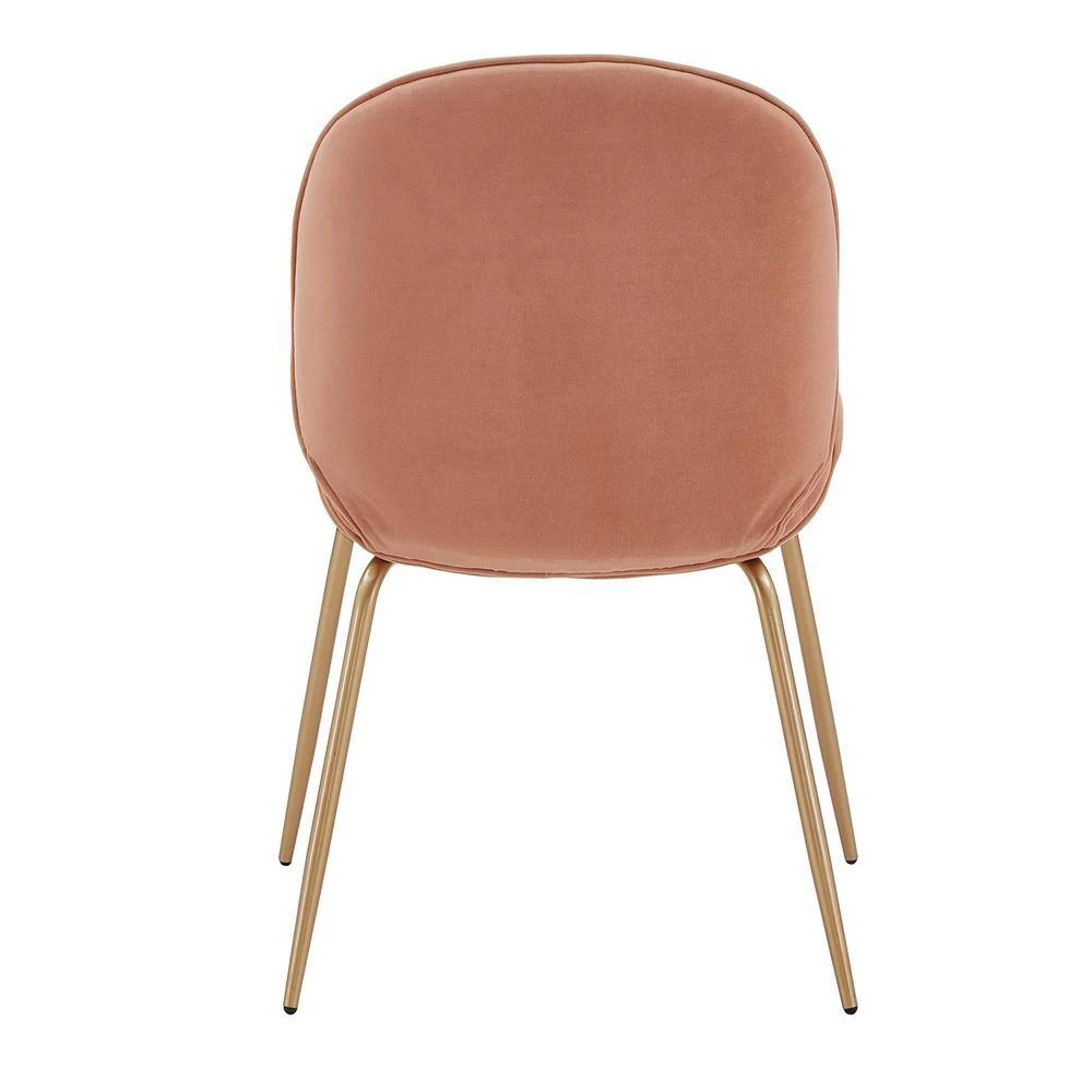 Gold Fully Upholstered Pink Velvet Dining Chair (Set of 2) by HomeSullivan - Image 7