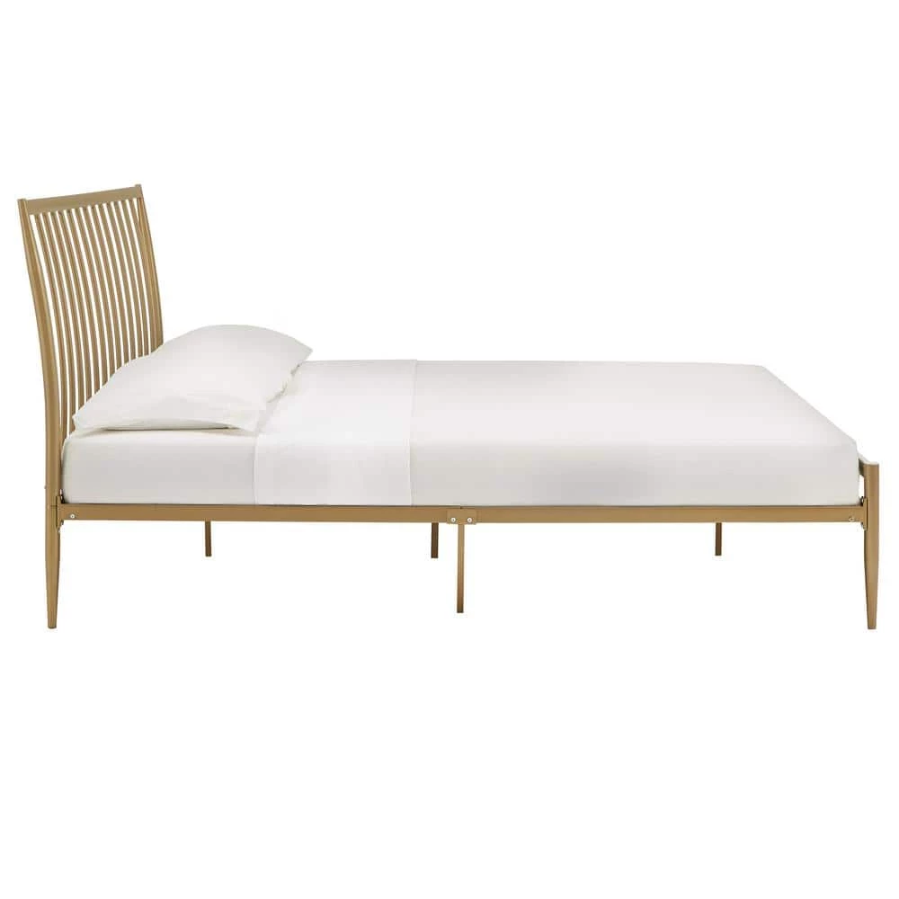 Gold Metal Queen Bed by HomeSullivan - Image 5