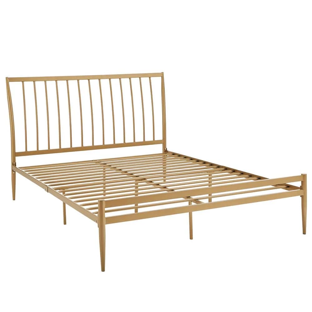 Gold Metal Queen Bed by HomeSullivan - Image 6