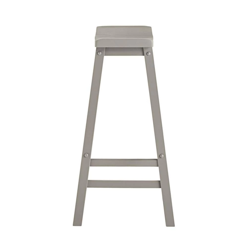29 in. Frost Grey Saddle Seat Bar Height Backless Stools (Set Of 2) by HomeSullivan - Image 5