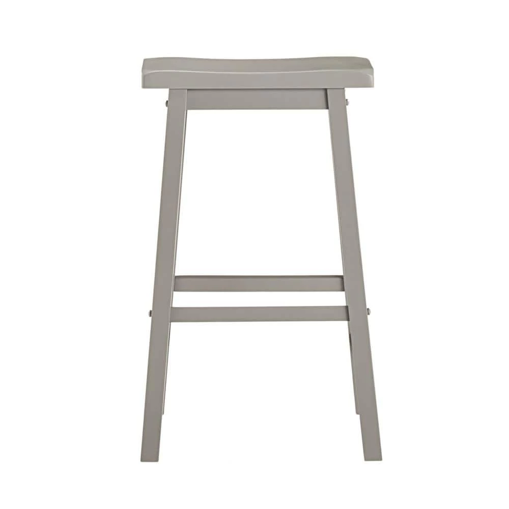 29 in. Frost Grey Saddle Seat Bar Height Backless Stools (Set Of 2) by HomeSullivan